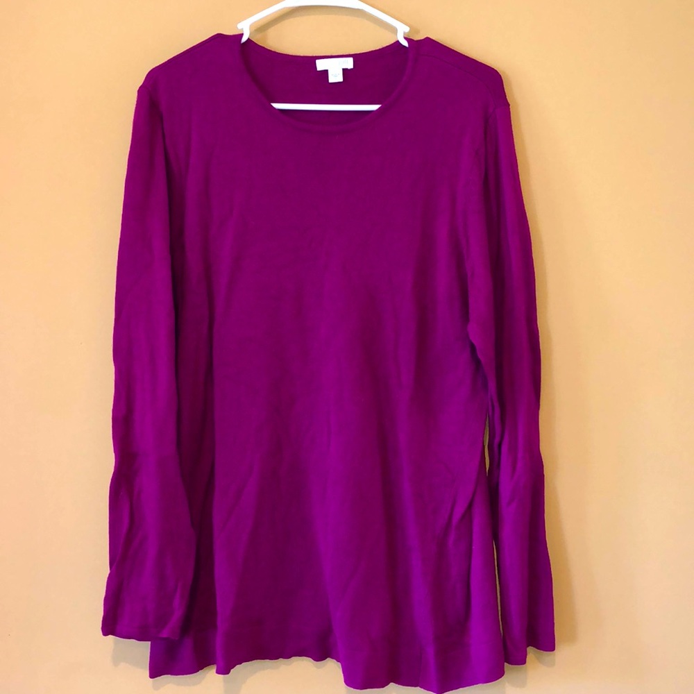 J. Jill Magenta Long Sleeve Top Size Large